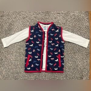 Girls Navy Vest and long sleeve white shirt for girls size 2-3T NWT